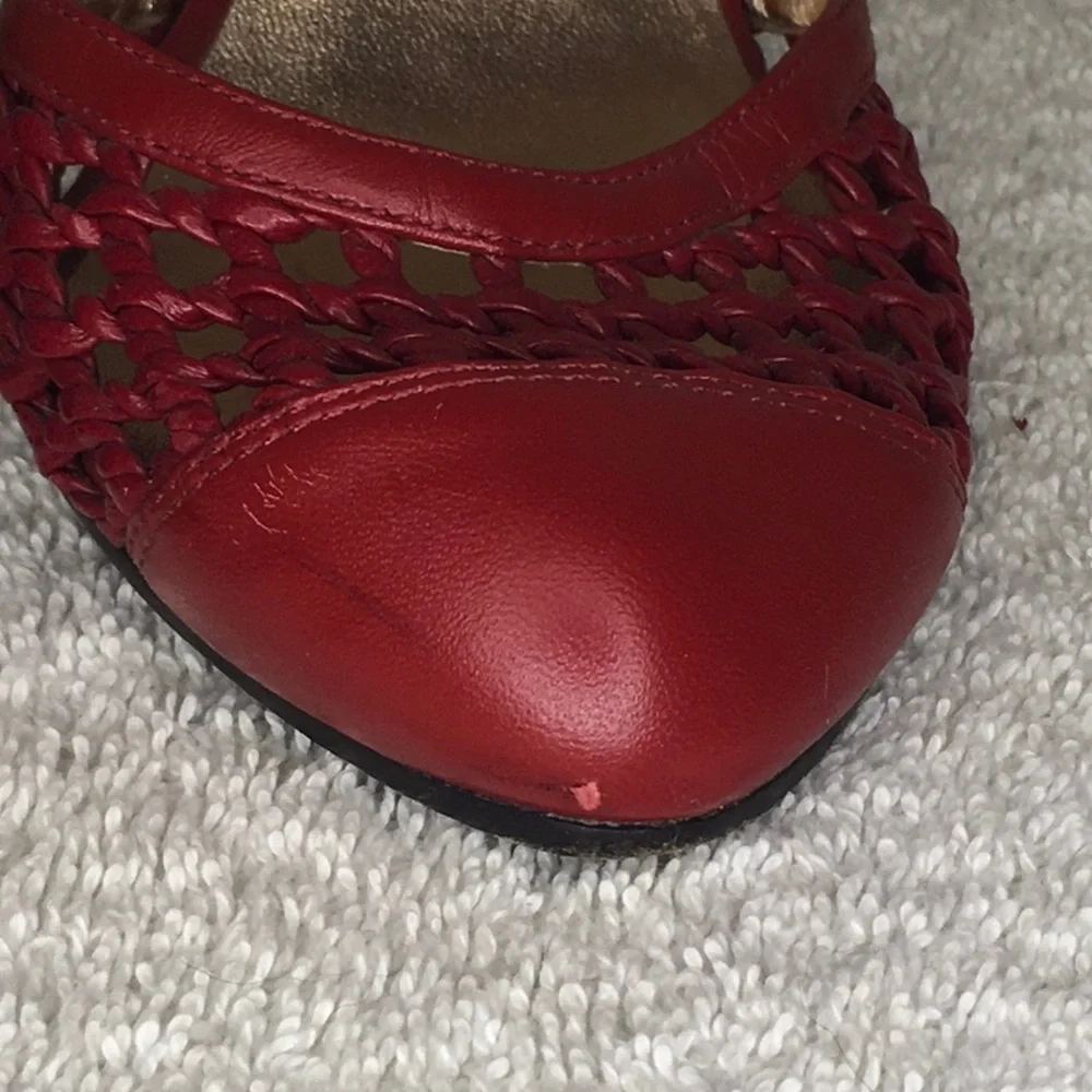 Marc by Marc Jacobs Red Leather Rounded Toe Heels (36 / US 6) - Picture 8 of 8